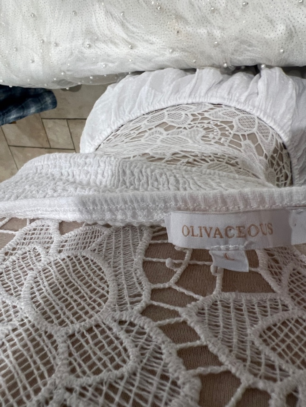 Olivaceous White Sundress 100 cotton - Picture 4 of 14